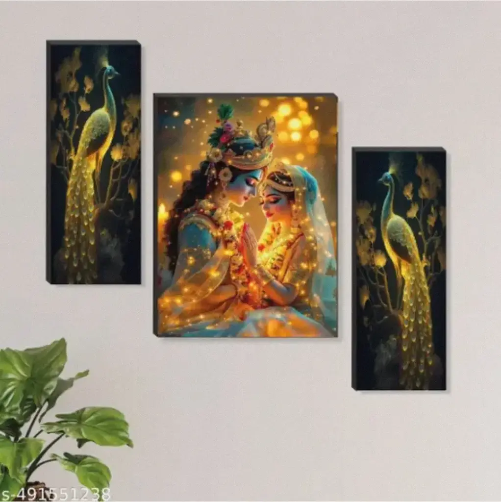 Radhe Krishna 3 Piece Frames