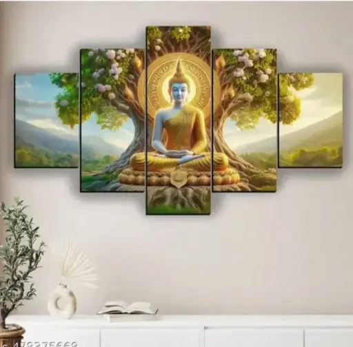 Peaceful Buddha 5 Pieces Frame